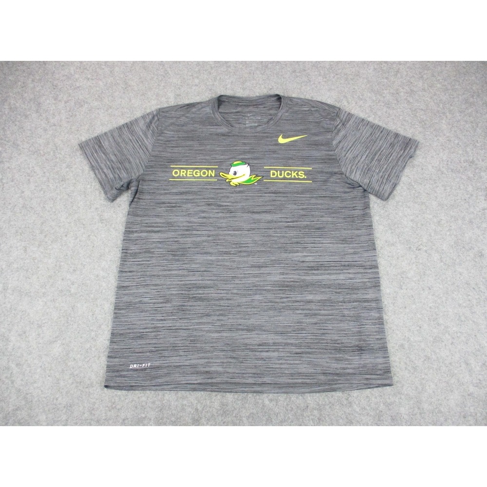 Oregon Ducks Shirt Mens Large Gray Heather NCAA College Football Nike Dri-FIT